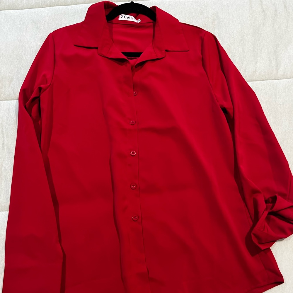 ZC&GF red button down shirt